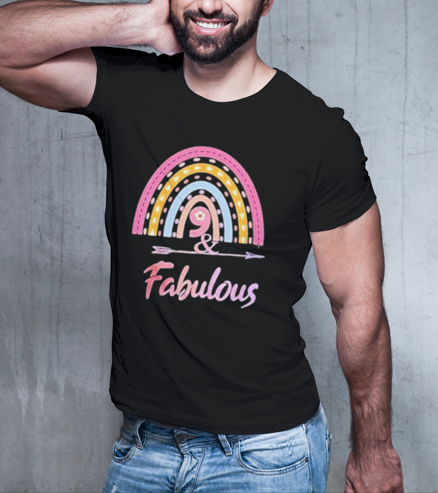 9 And Fabulous Floral Rainbow Arrow T-Shirt