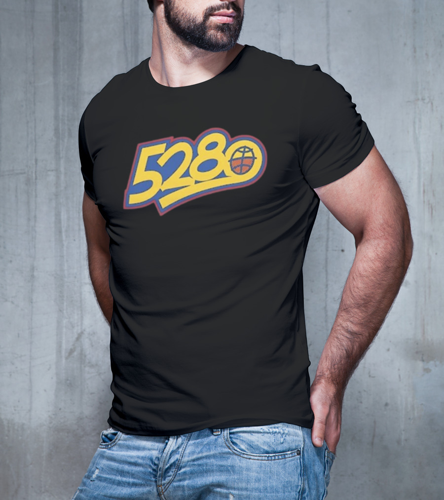5280 Denver Colorado Basketball Theme T-Shirt