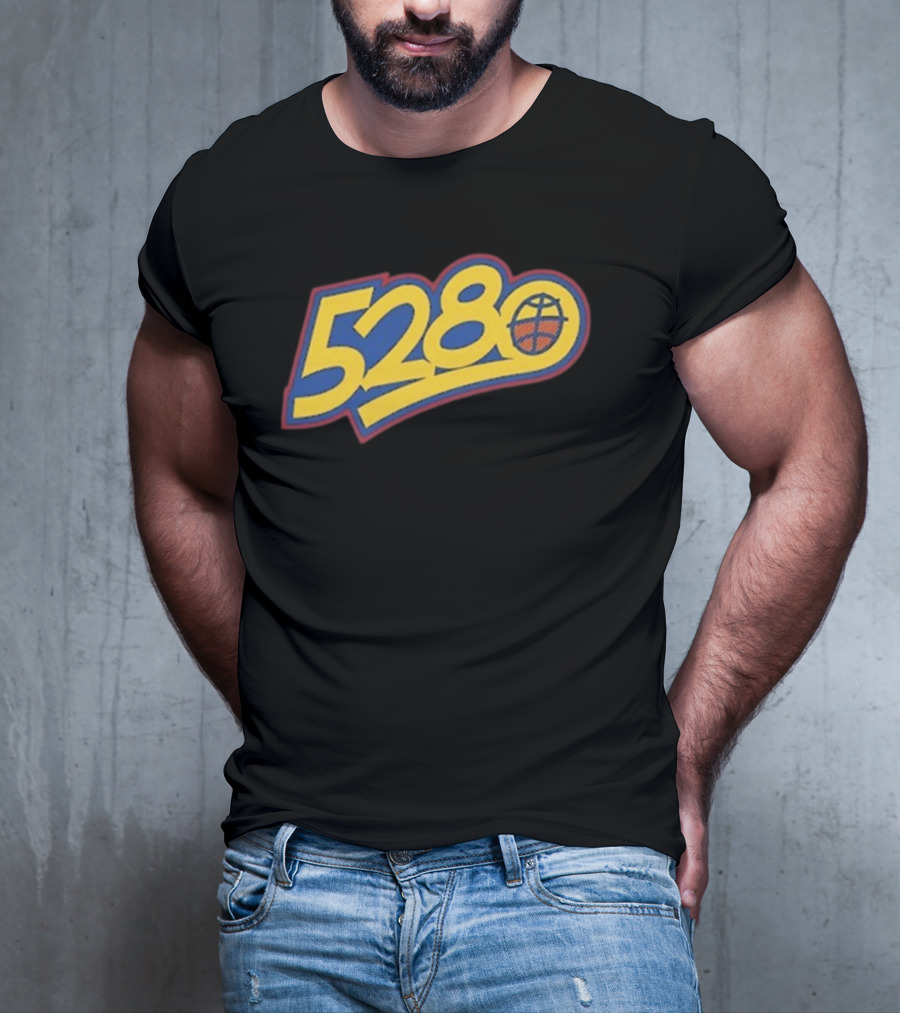 5280 Denver Colorado Basketball Theme T-Shirt
