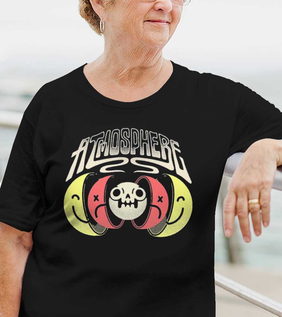 Atmosphere Split Personalities Skull And Smiley Faces T-Shirt
