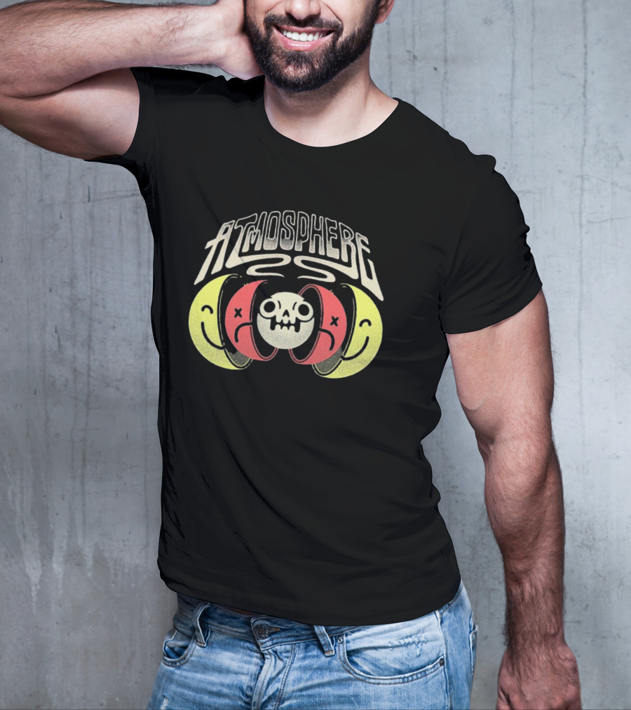 Atmosphere Split Personalities Skull And Smiley Faces T-Shirt