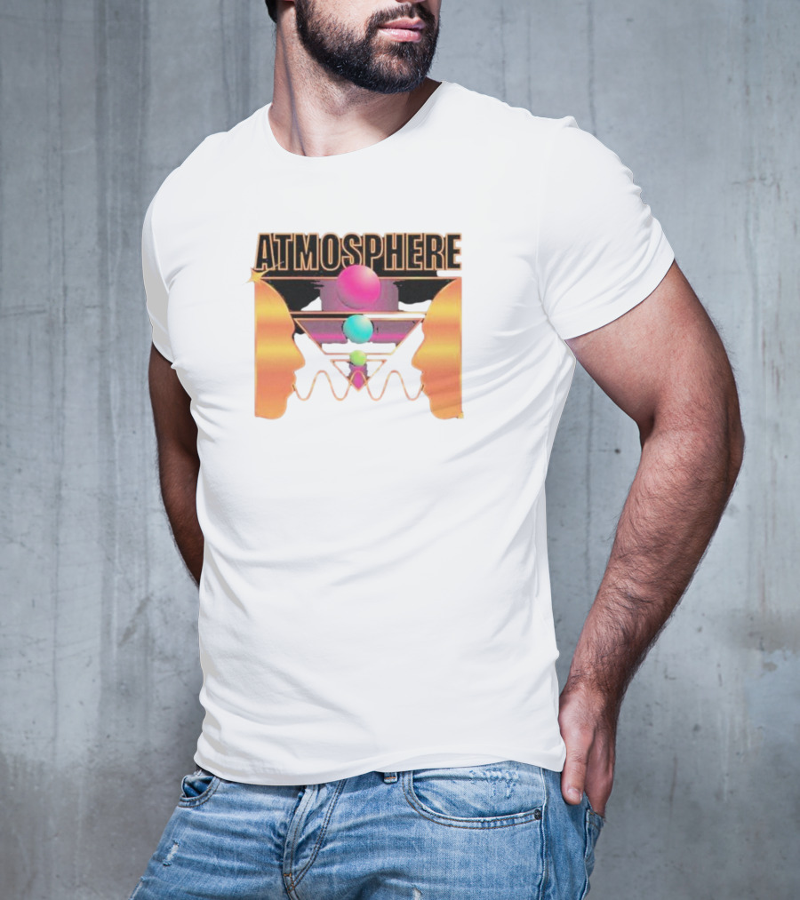 Atmosphere Talk Talk Retro Futuristic Geometric Face Profile T-Shirt