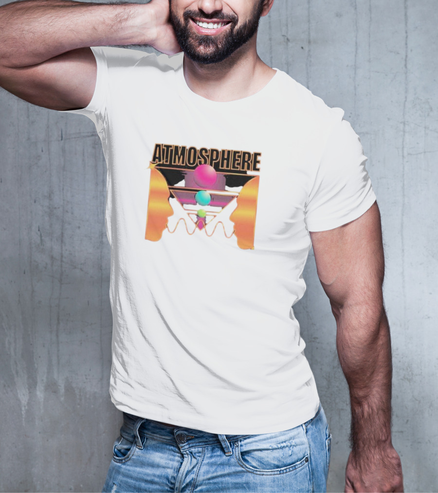 Atmosphere Talk Talk Retro Futuristic Geometric Face Profile T-Shirt