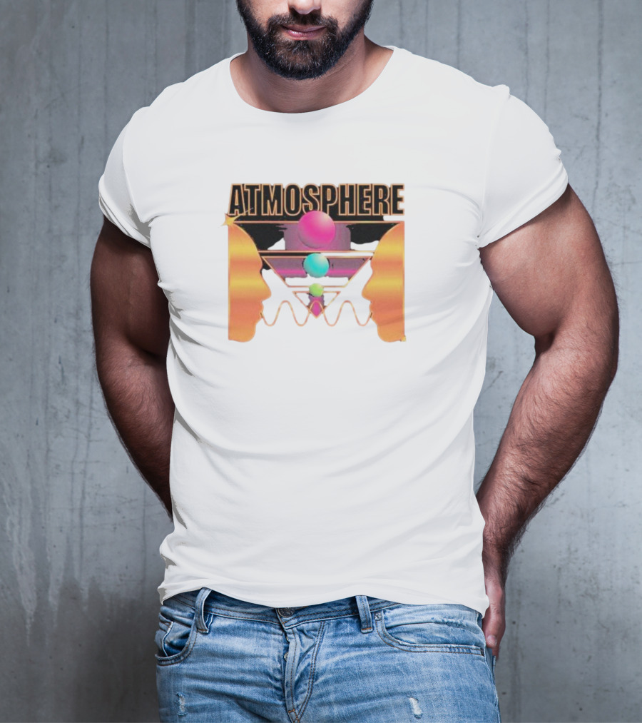 Atmosphere Talk Talk Retro Futuristic Geometric Face Profile T-Shirt