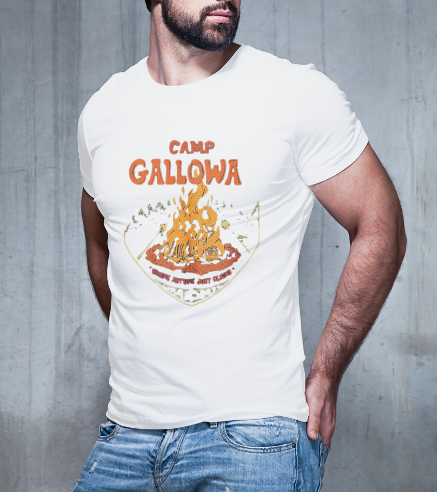 Camp Galloway Where Nature Just Clicks Campfire Adventure T-Shirt