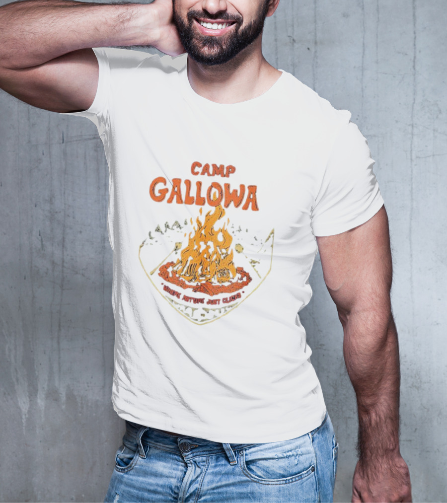 Camp Galloway Where Nature Just Clicks Campfire Adventure T-Shirt