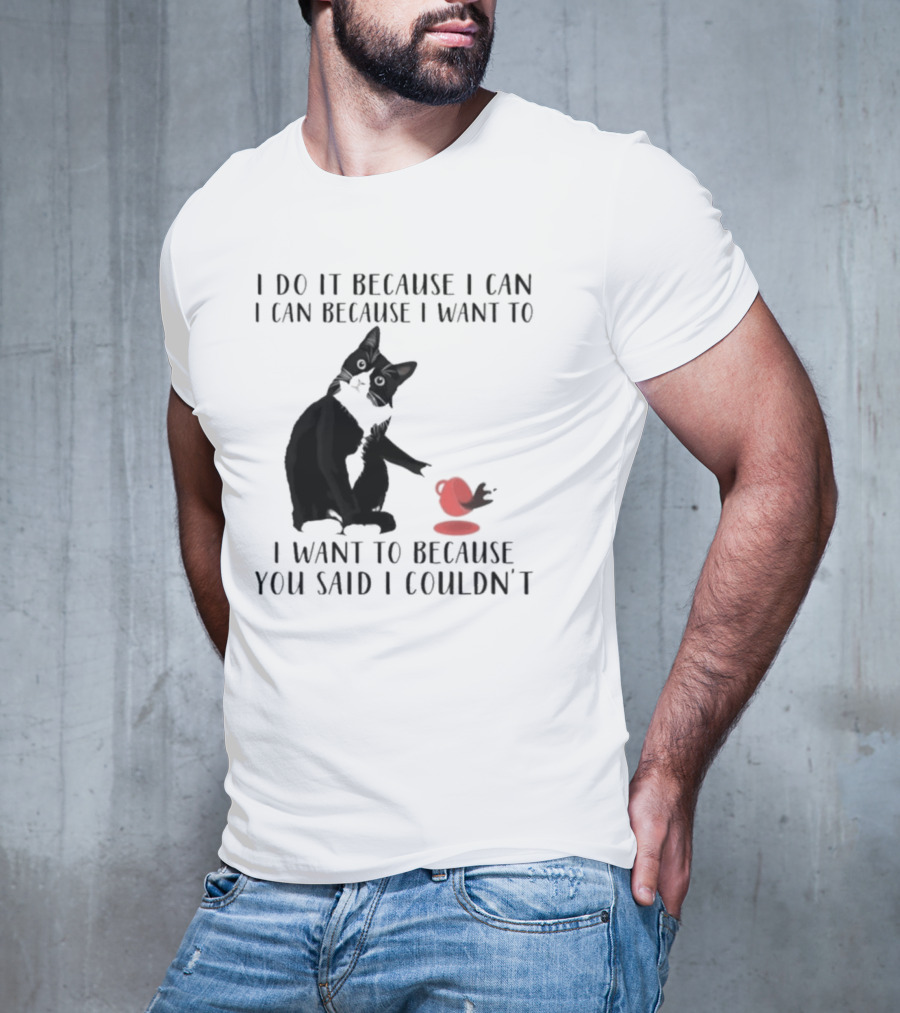 I Do It Because I Can I Can Because I Want To I Want To Because You Said I Couldn't Cat And Yarn T-Shirt