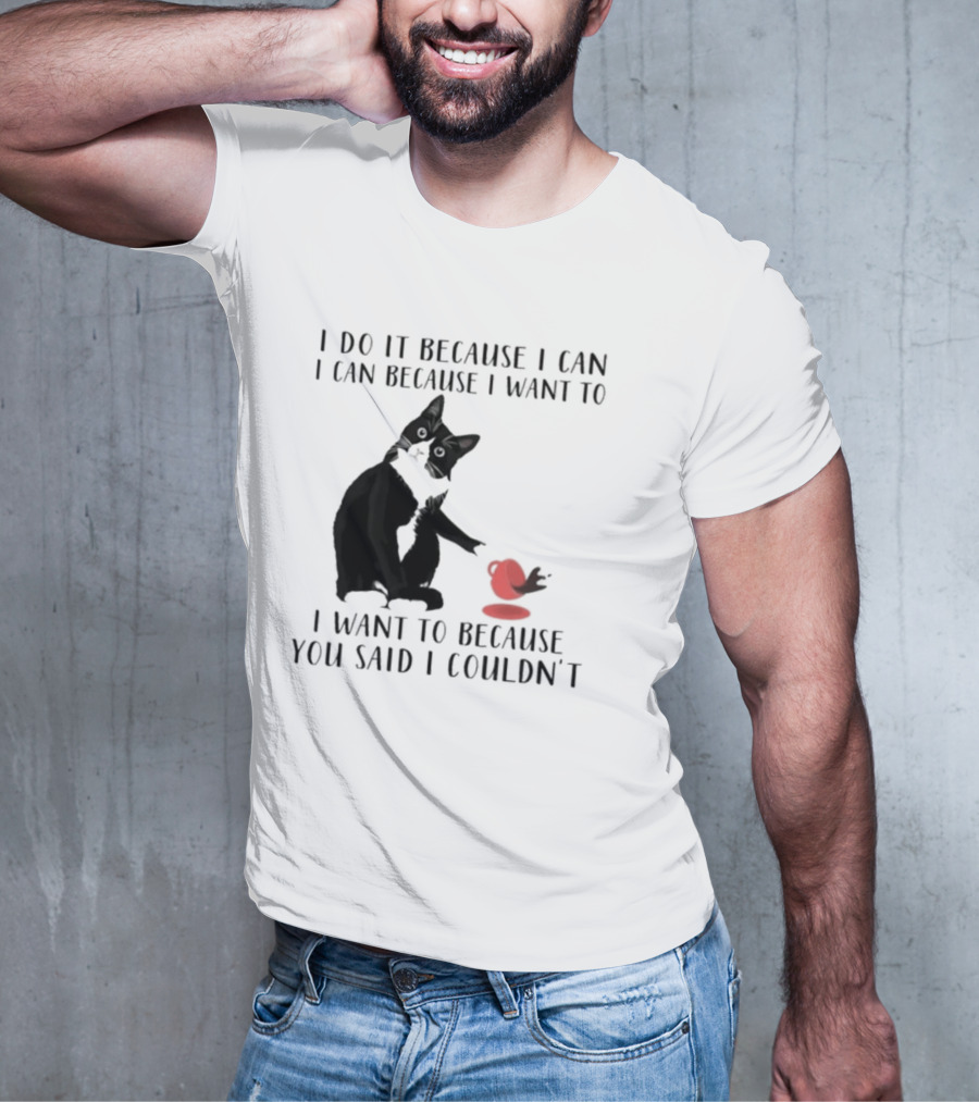 I Do It Because I Can I Can Because I Want To I Want To Because You Said I Couldn't Cat And Yarn T-Shirt