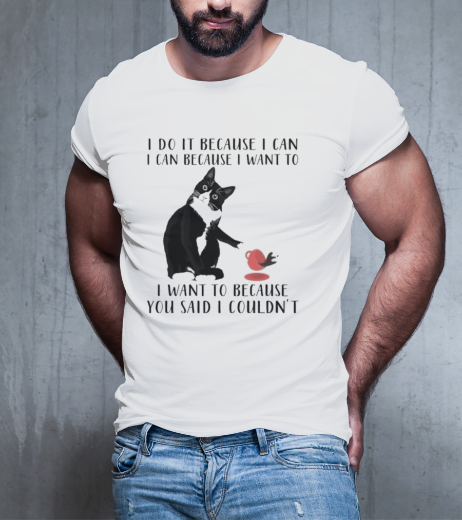 I Do It Because I Can I Can Because I Want To I Want To Because You Said I Couldn't Cat And Yarn T-Shirt