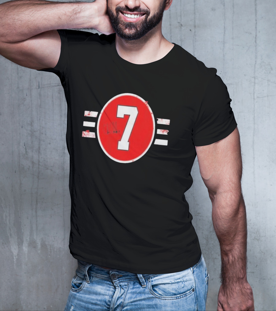Chicago Blackhawks 7 Chris Chelios Hockey Number Red Black White T-Shirt