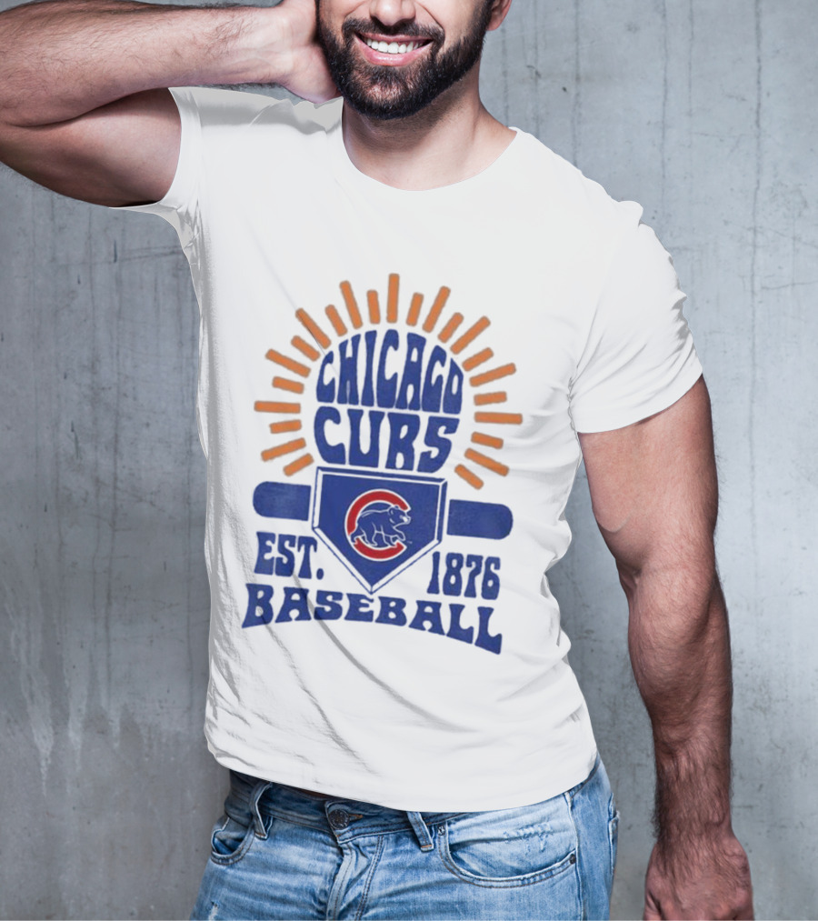 Chicago Cubs Youth Est. 1876 Baseball Sun Burst T-Shirt