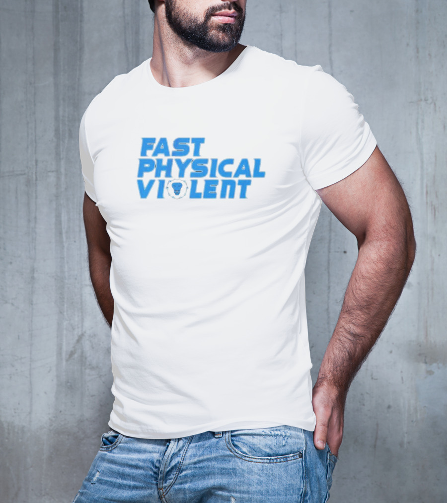 Detroit Football Fast Physical Violent Lion T-Shirt