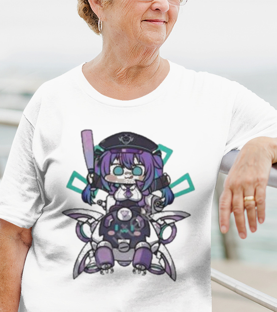 Lewd Cadet Chibi Friendship Purple Robot Companion T-Shirt