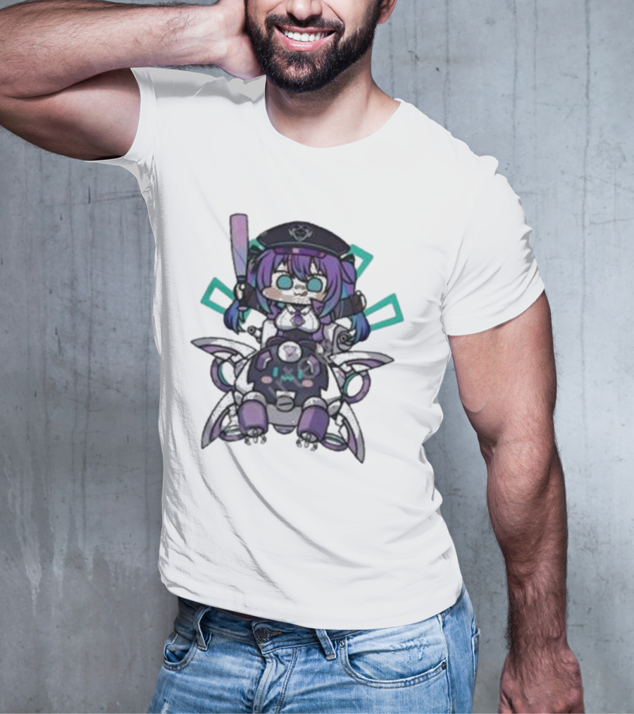 Lewd Cadet Chibi Friendship Purple Robot Companion T-Shirt