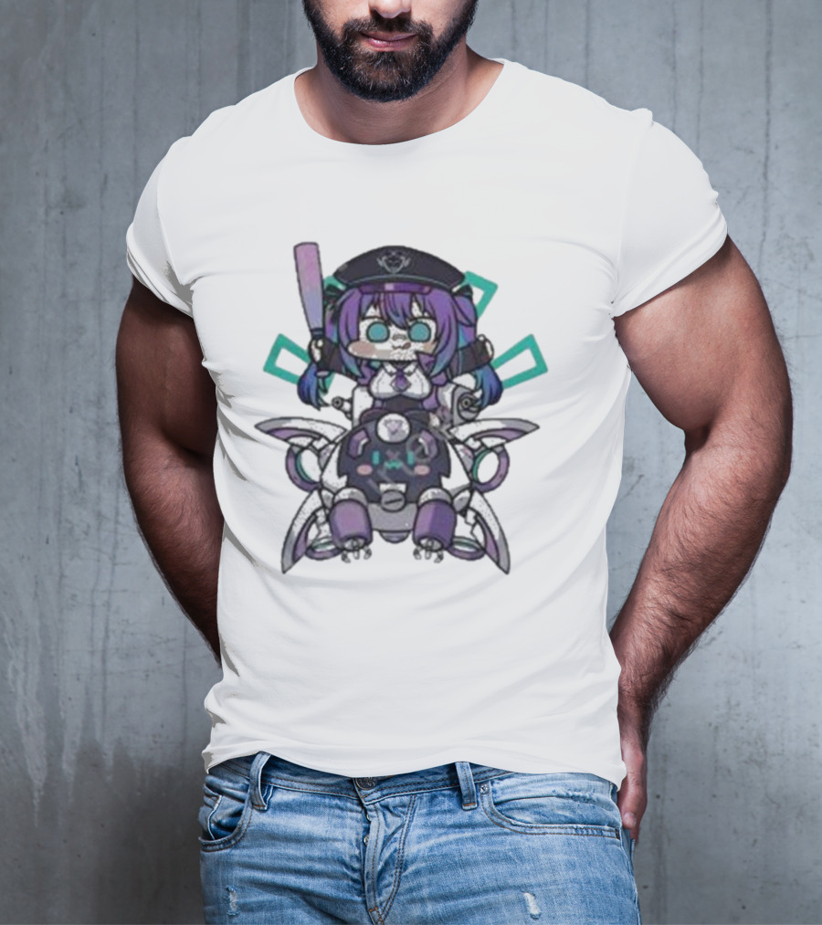 Lewd Cadet Chibi Friendship Purple Robot Companion T-Shirt