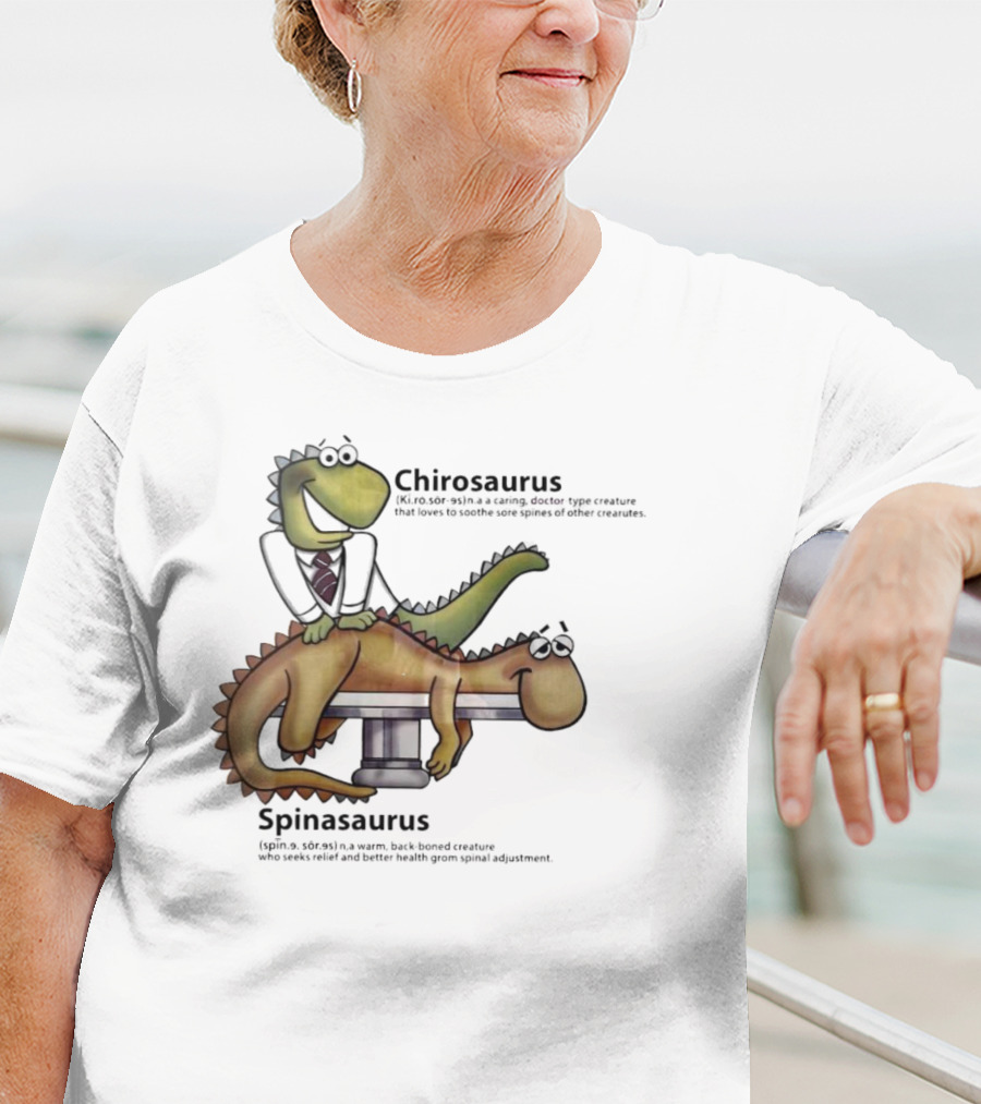 Chirosaurus Caring Doctor And Spinasaurus Seeking Relief T-Shirt