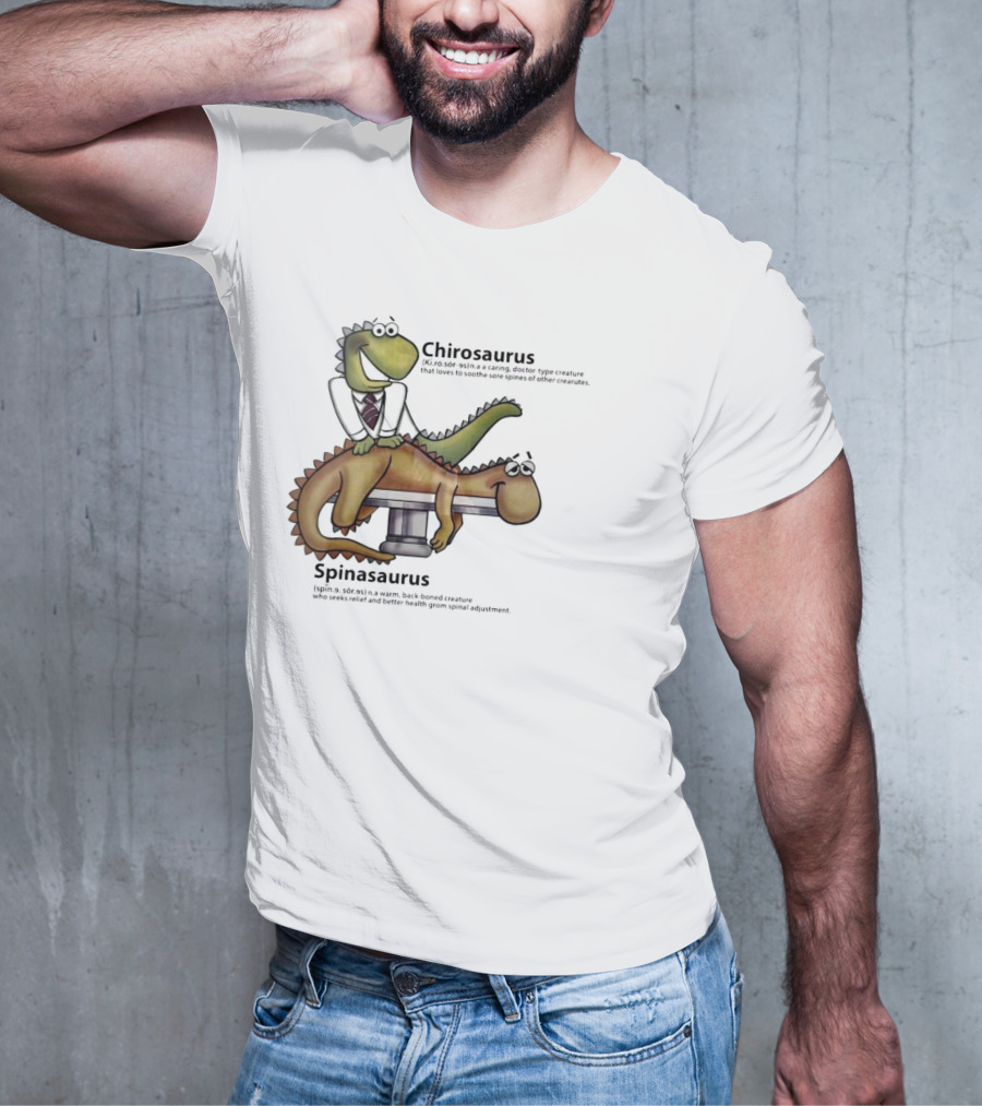 Chirosaurus Caring Doctor And Spinasaurus Seeking Relief T-Shirt