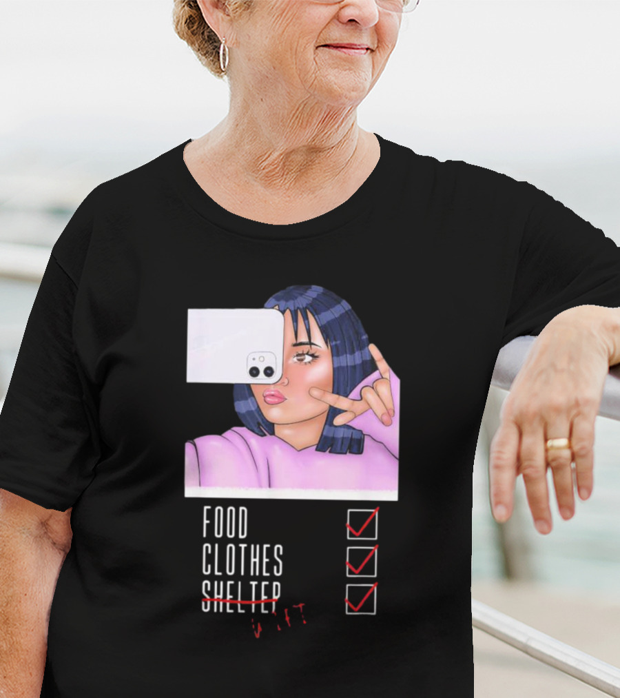 Food Clothes WiFi Digital Selfie Priorities T-Shirt