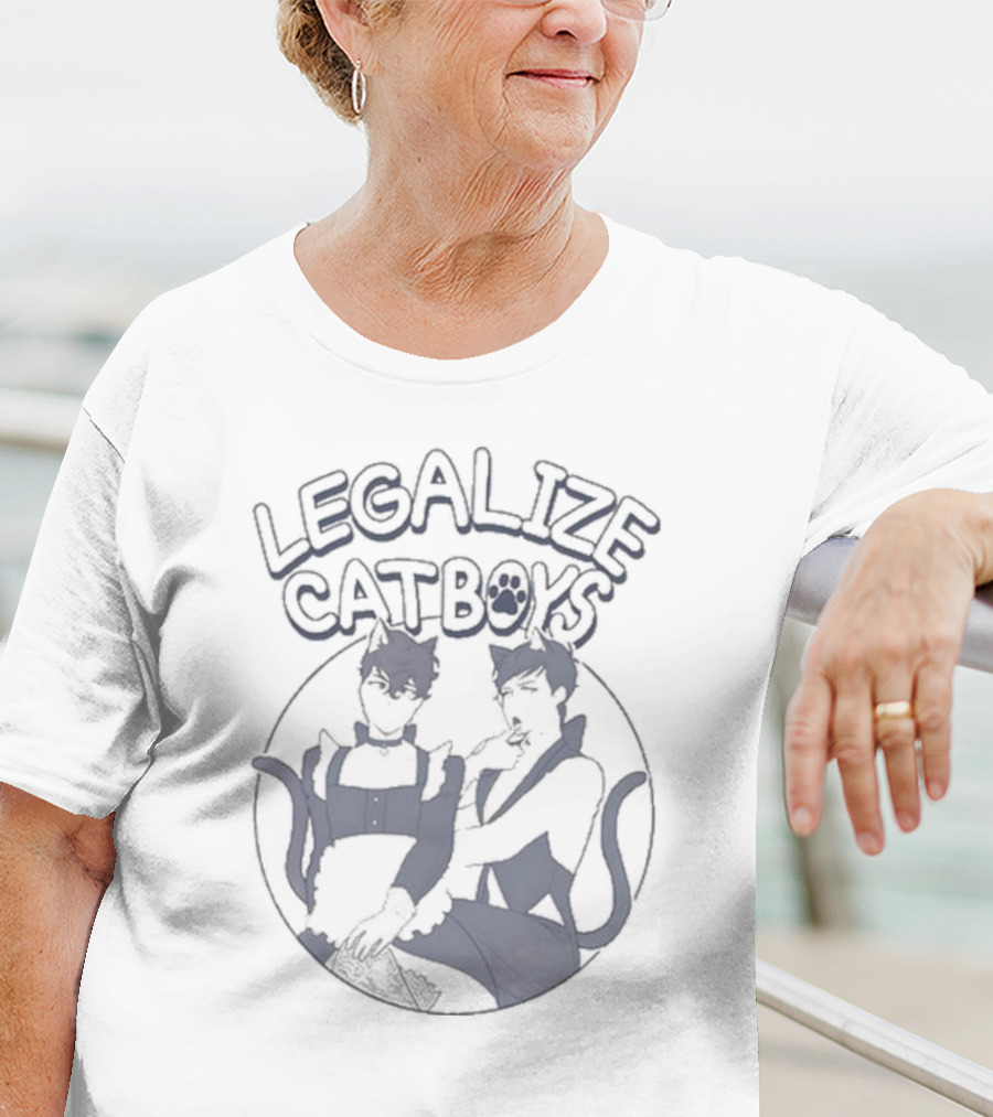 Dan And Phil Shop Legalize Catboys Two Anime Characters With Ears And Tails T-Shirt