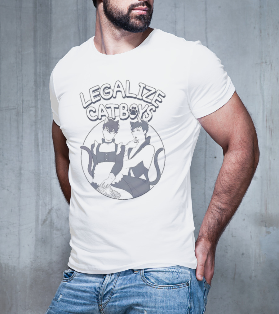 Dan And Phil Shop Legalize Catboys Two Anime Characters With Ears And Tails T-Shirt