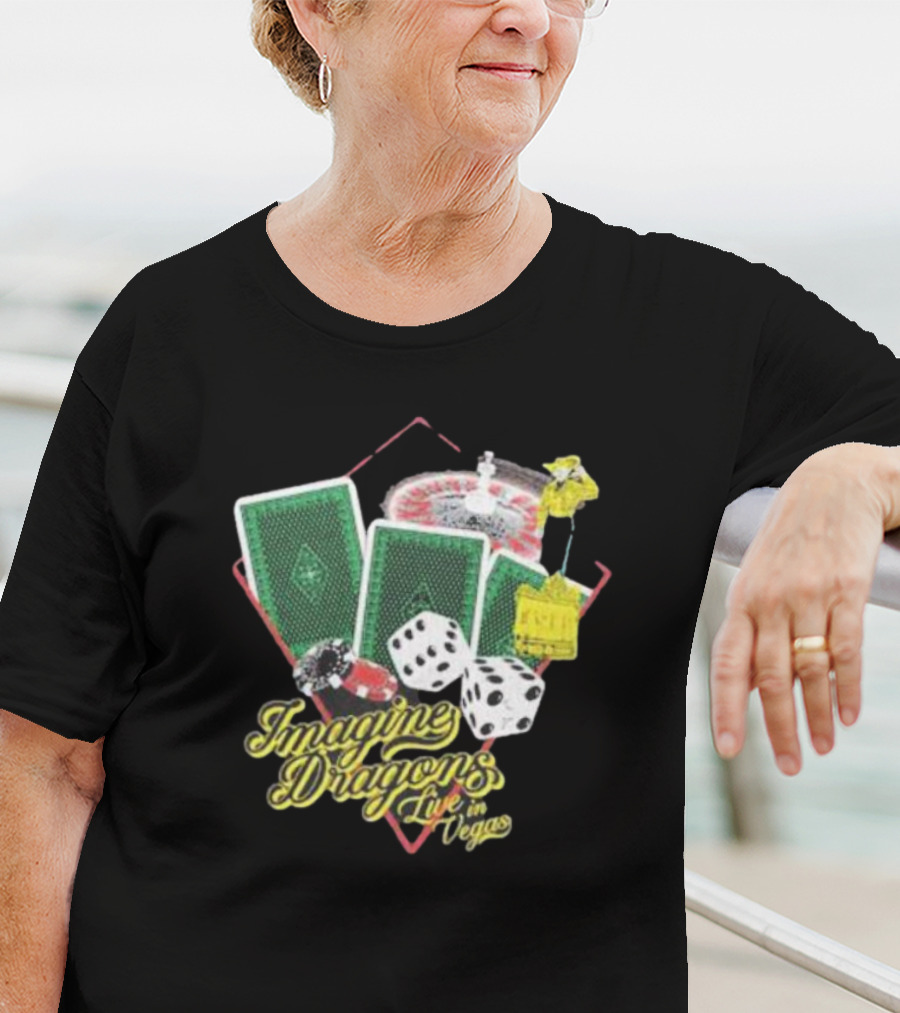 Imagine Dragons Live In Vegas Casino Poker Cards Dice Roulette T-Shirt