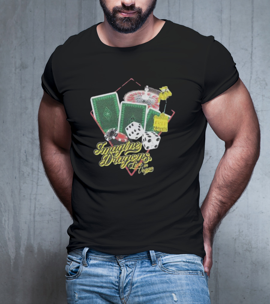 Imagine Dragons Live In Vegas Casino Poker Cards Dice Roulette T-Shirt