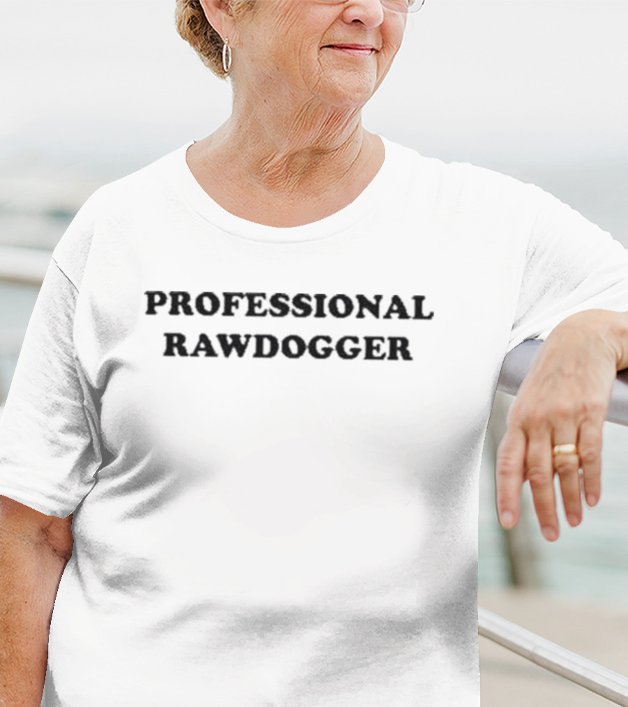 Jidion Professional Rawdogger Text Bold Black T-Shirt