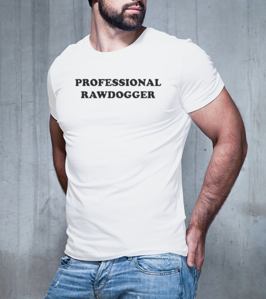 Jidion Professional Rawdogger Text Bold Black T-Shirt