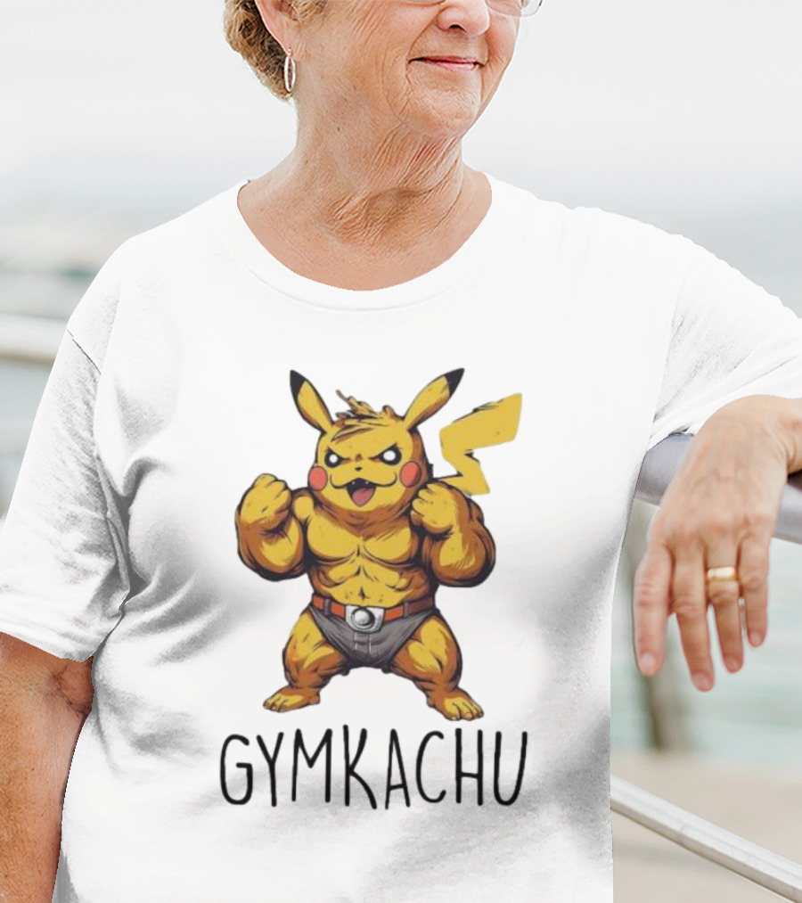 Pikachu Gymkachu Bodybuilder Fitness Pokémon T-Shirt
