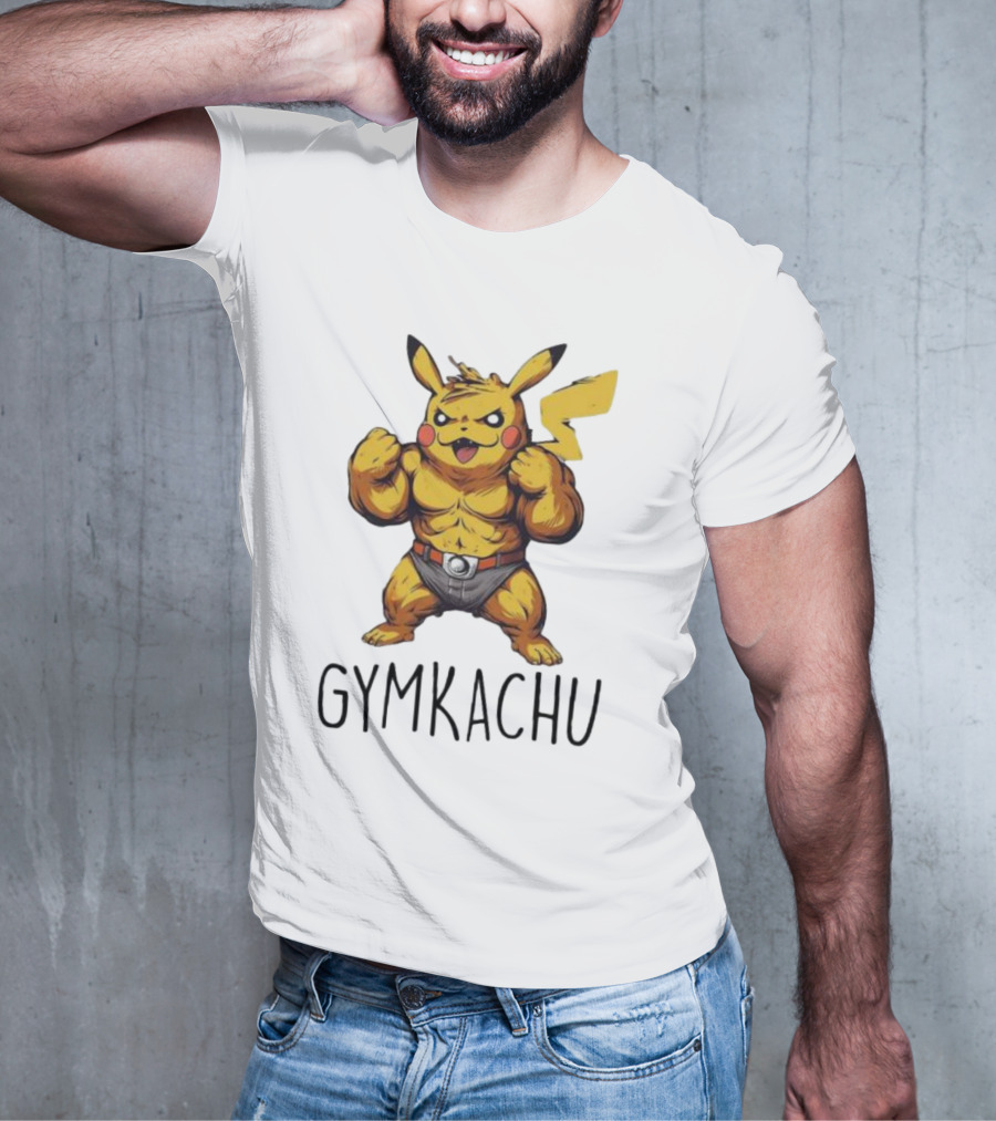 Pikachu Gymkachu Bodybuilder Fitness Pokémon T-Shirt