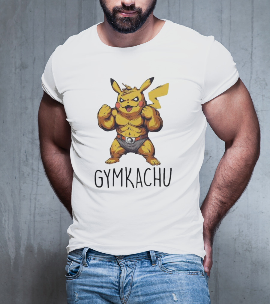 Pikachu Gymkachu Bodybuilder Fitness Pokémon T-Shirt