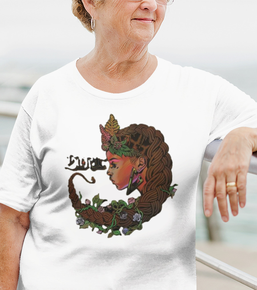 Sa-roc Wild Seeds Braided Hair Floral T-Shirt