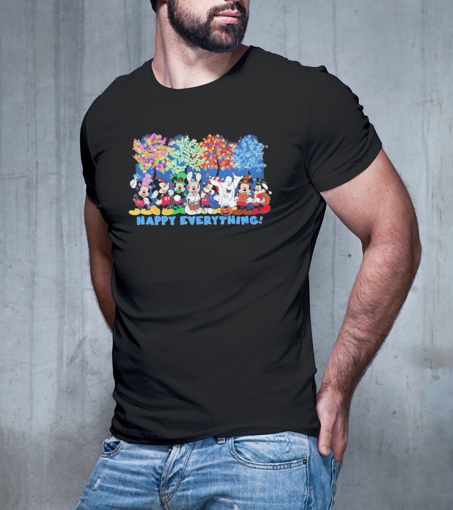 Mickey Mouse Happy Everything Seasons Celebrations T-Shirt