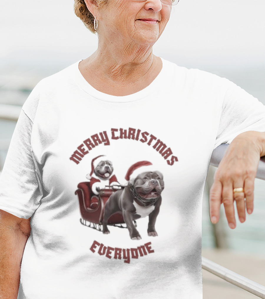Merry Christmas Everyone American Bully’s Santa Sleigh T-Shirt