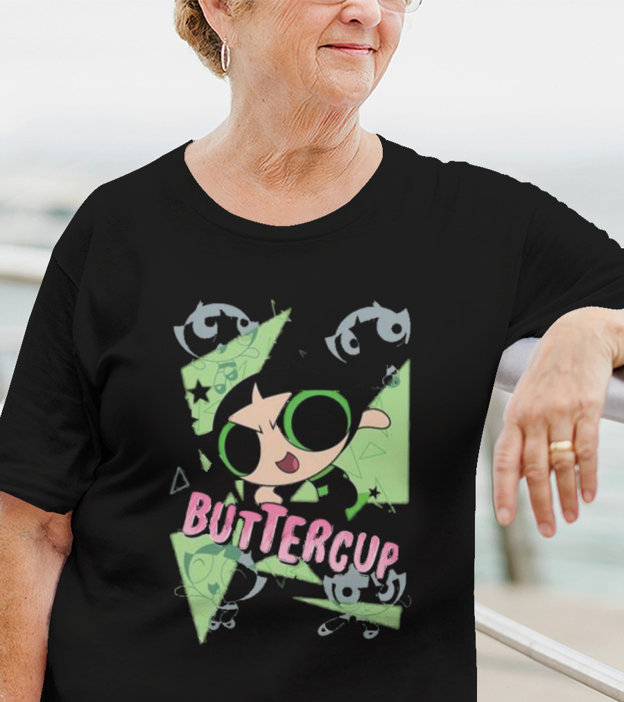 Powerpuff Girls Buttercup Moves CN Text And Symbols T-Shirt