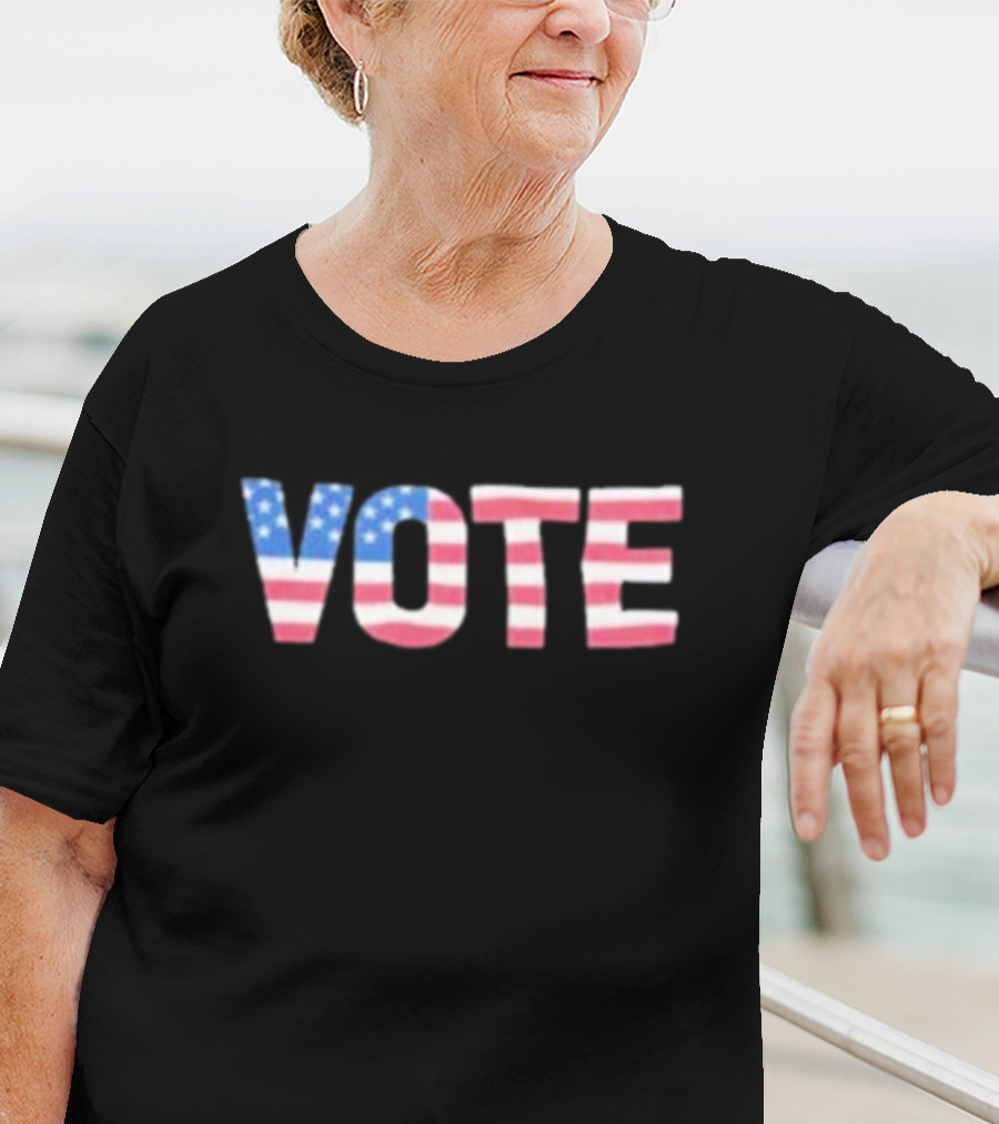 Vote United States American Flag Letters T-Shirt