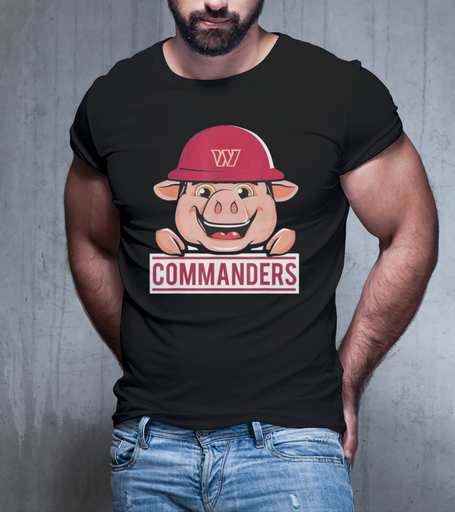Commander Pig With Hard Hat T-Shirt