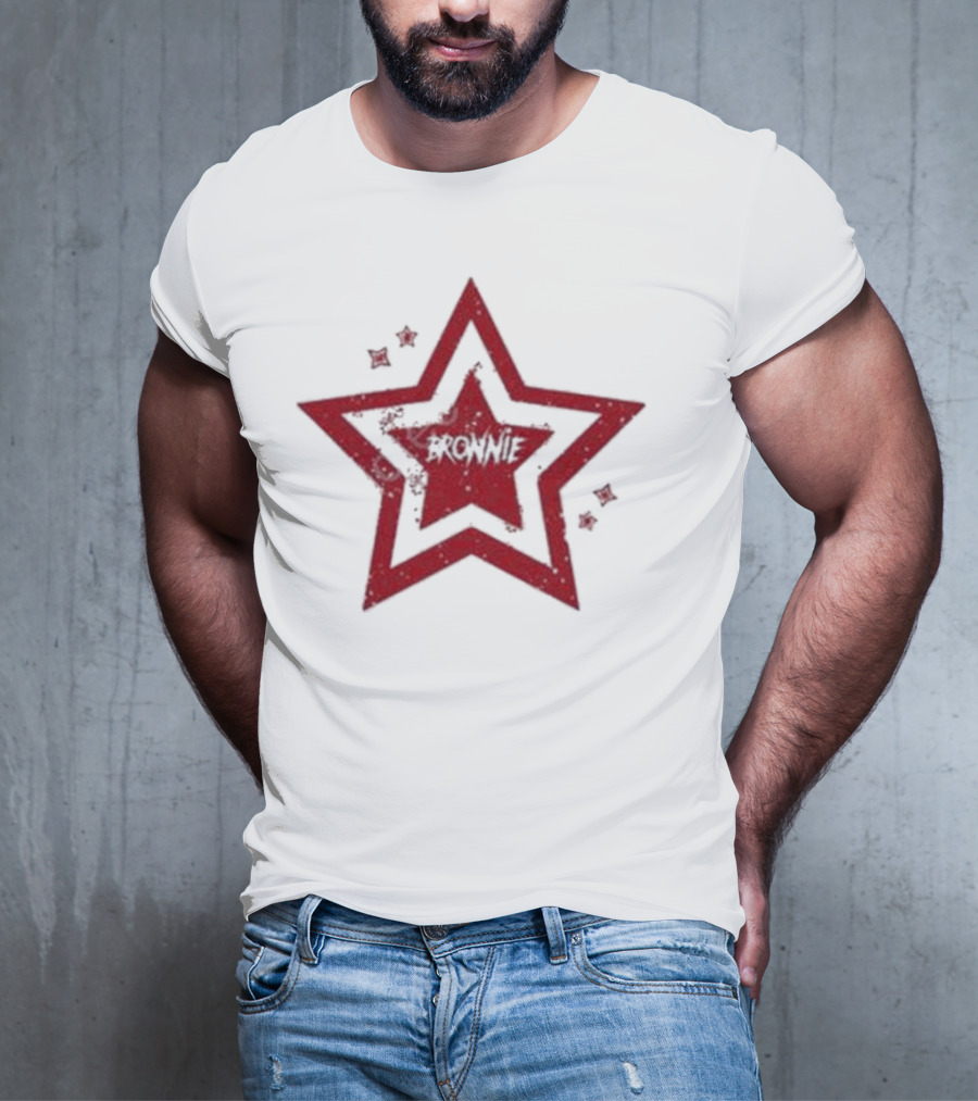 Bronnie Red Star Pattern Vintage T-Shirt