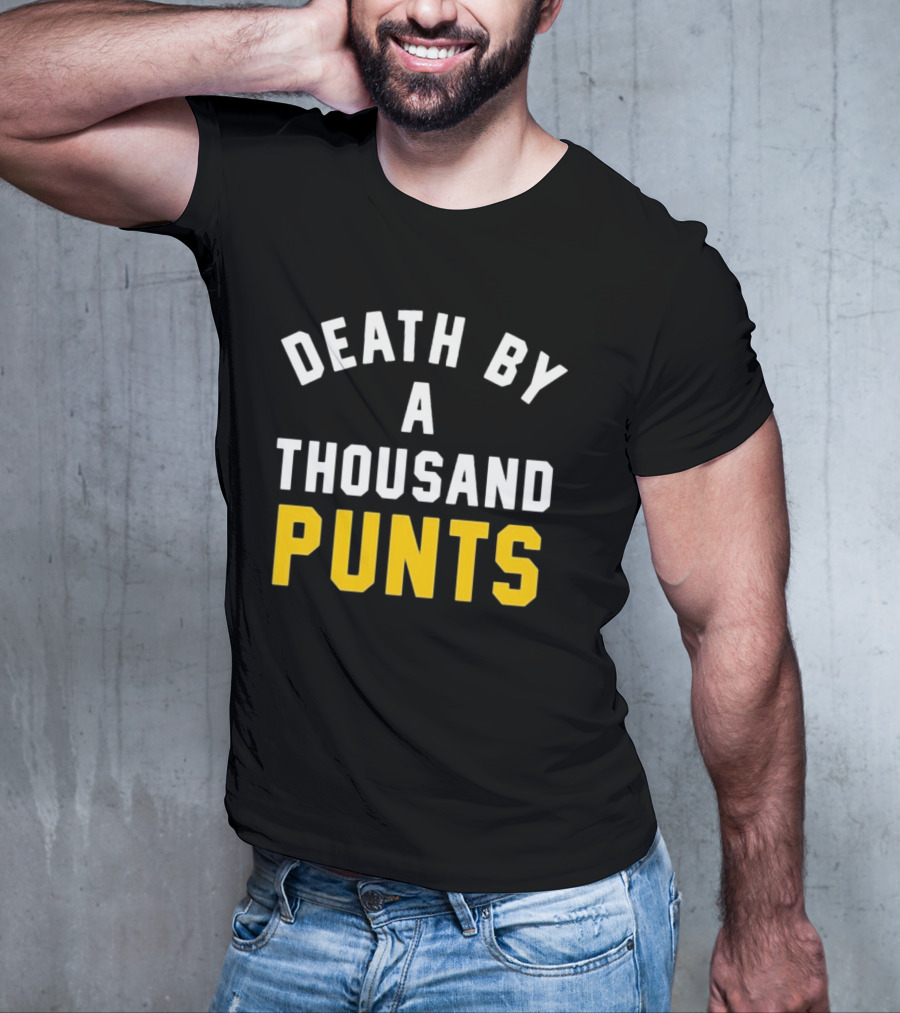 Death By A Thousand Punts Football Humor Sports Team Fan T-Shirt