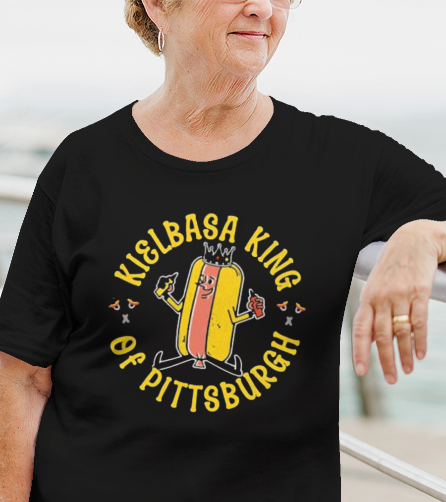 Kielbasa King Of Pittsburgh Crowned Hot Dog T-Shirt