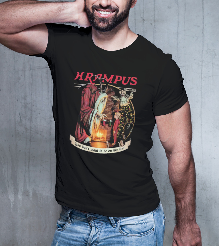 Krampus You Don't Want To Be On His List Christmas Scene T-Shirt