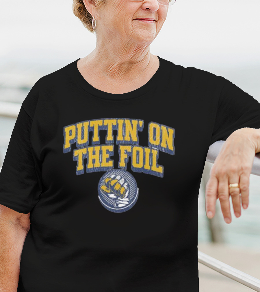 Puttin On The Foil Hockey Inspired Knuckle Patch T-Shirt