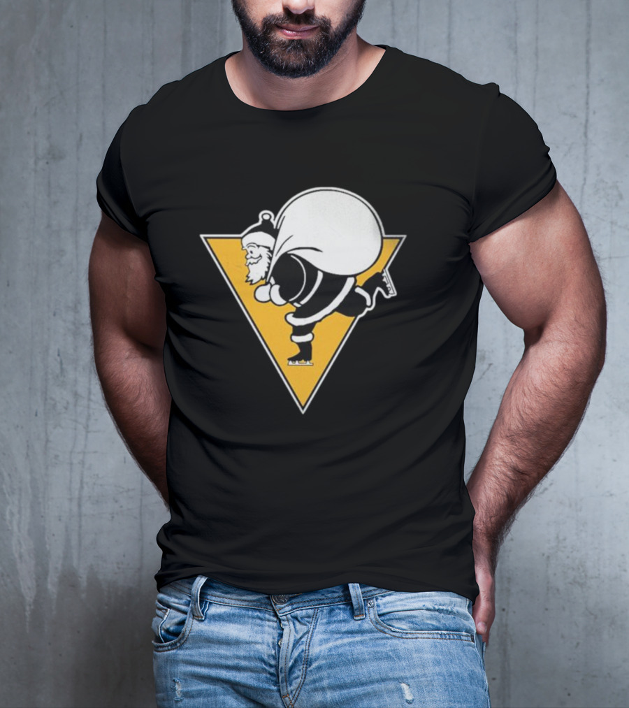 Pittsburgh Penguins Santa Skates Christmas Hockey T-Shirt
