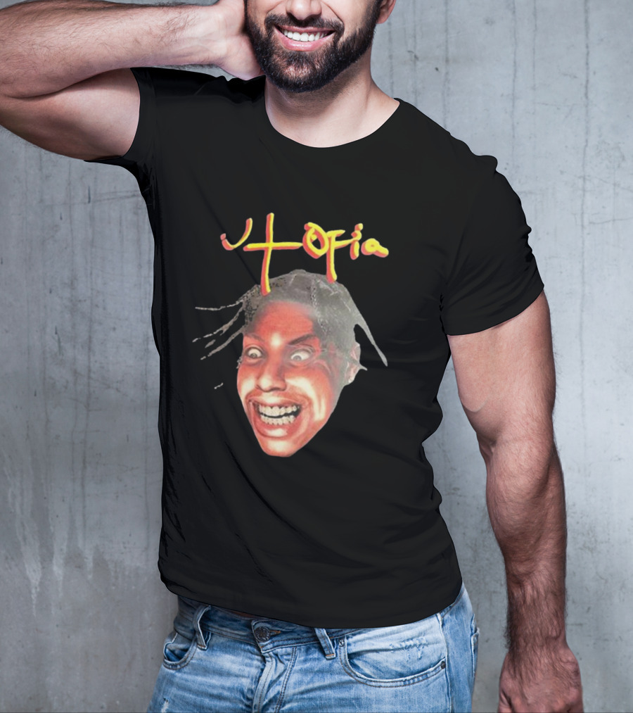 Travis Scott Utopia Grinning Face And Title T-Shirt