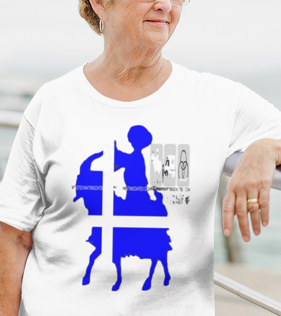 Wait Im Goated Luck Charm Greek Flag Goat T-Shirt