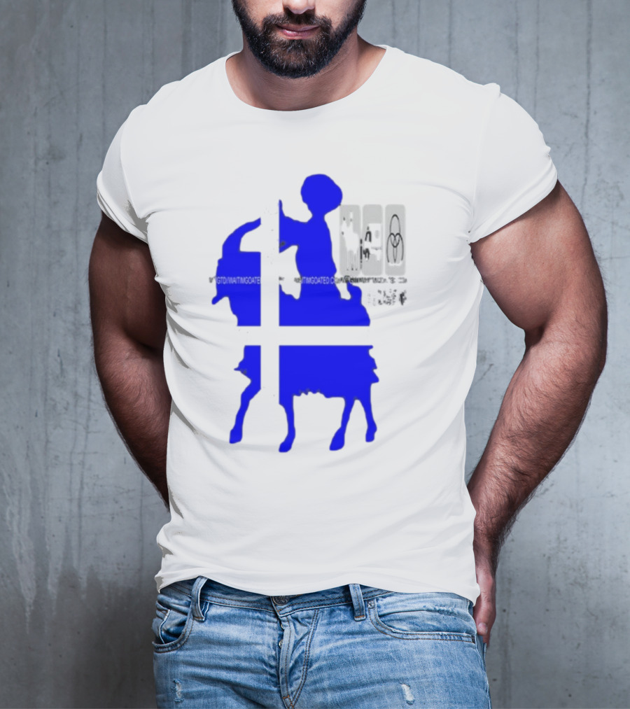 Wait Im Goated Luck Charm Greek Flag Goat T-Shirt