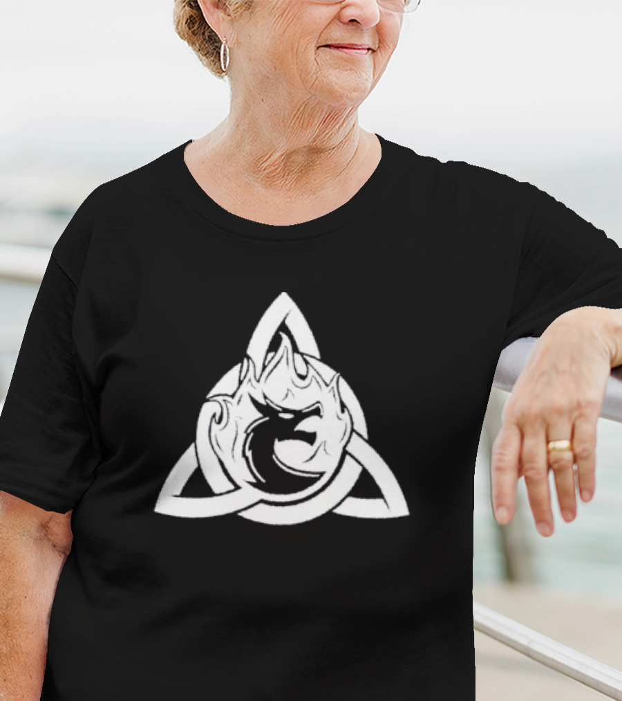 Kruzadar Logo Celtic Knot Dragon Flame T-Shirt