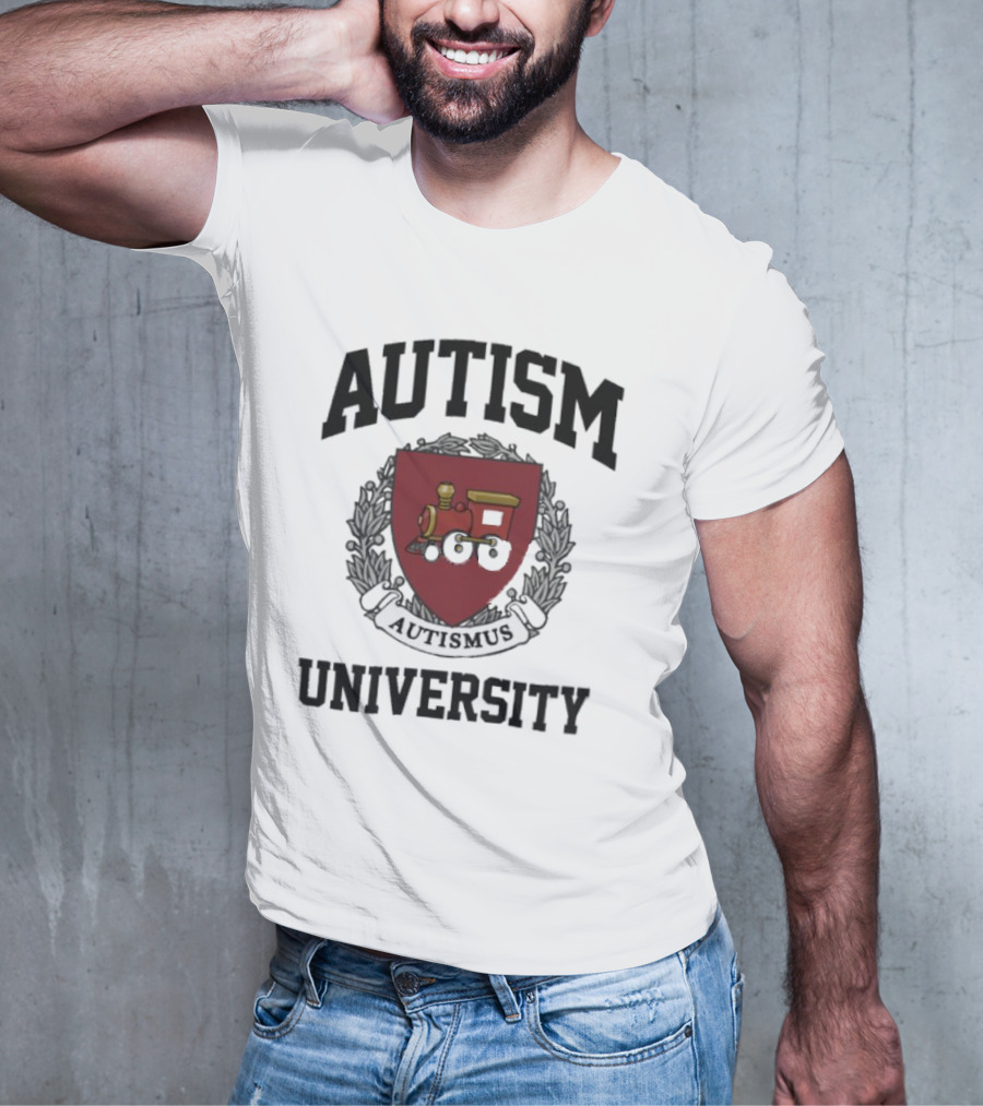 Autism Autismus University Train Emblem T-Shirt