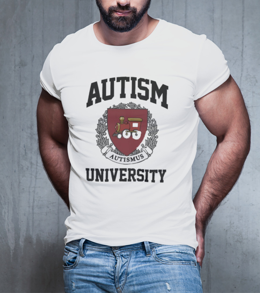 Autism Autismus University Train Emblem T-Shirt