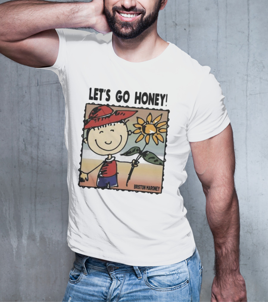 Briston Maroney Let's Go Honey Cartoon Figure With Sunflower T-Shirt